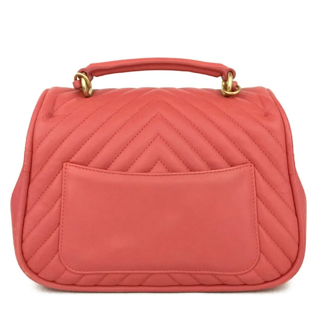 Preowned Chanel Pink 25 V Stitch CC Logo Lambskin 2way Chain Shoulder Bag