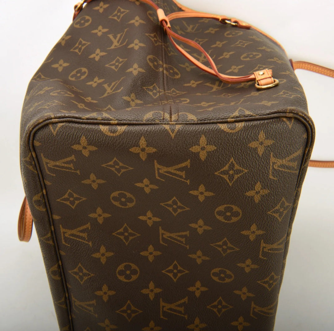 Louis Vuitton Neverfull Monogram GM Tote Large Shopping Bag Pouch Clutch