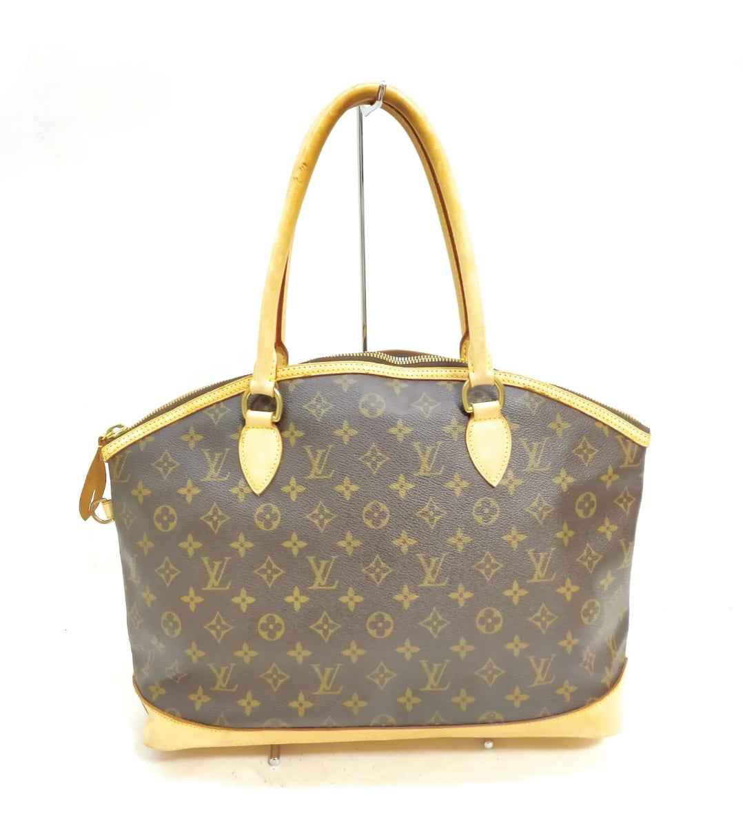 Preowned Louis Vuitton LV Tote Bag Lockit Vertical Brown Monogram Handbag