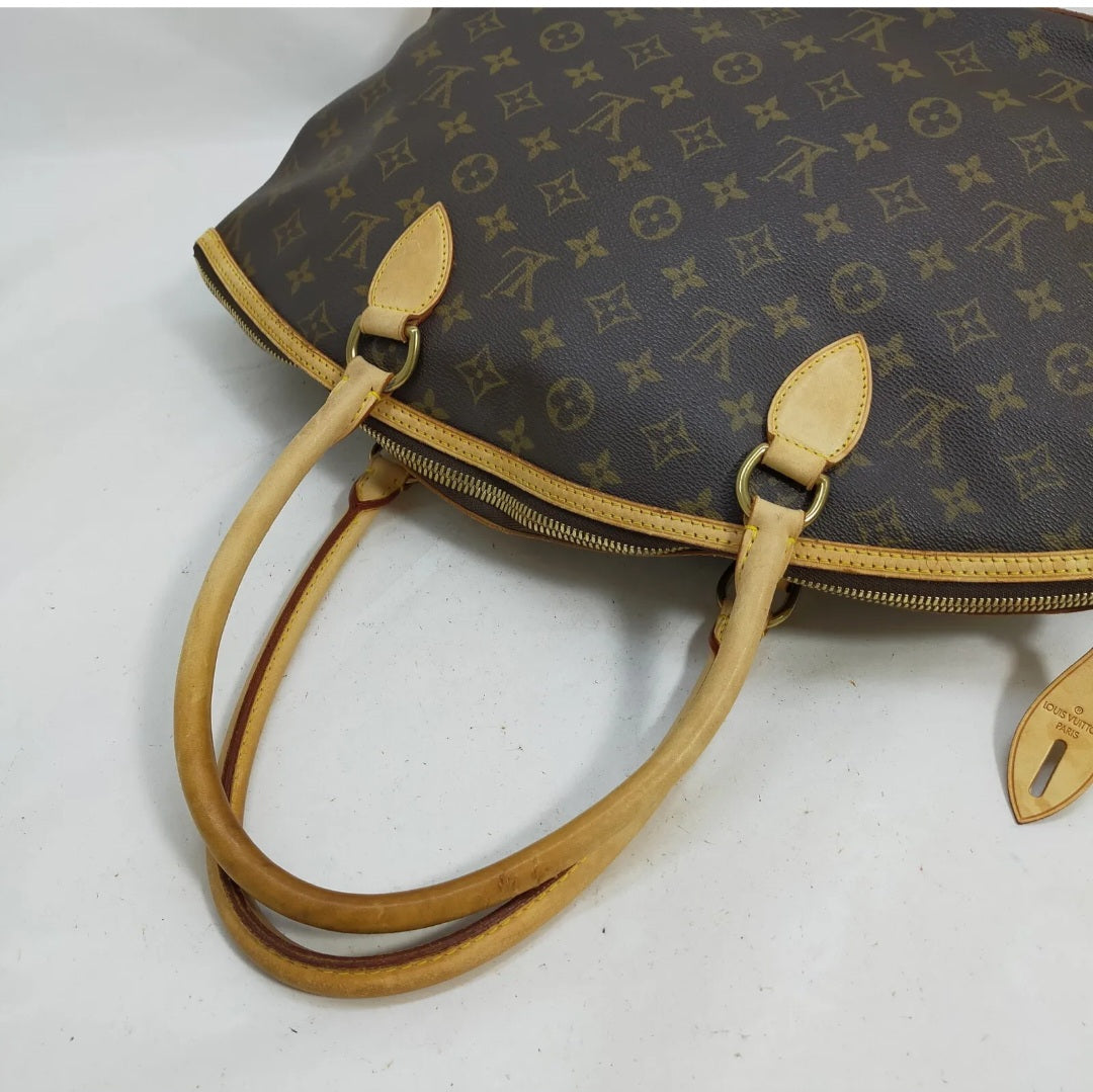 Preowned Louis Vuitton LV Tote Bag Lockit Vertical Brown Monogram Handbag