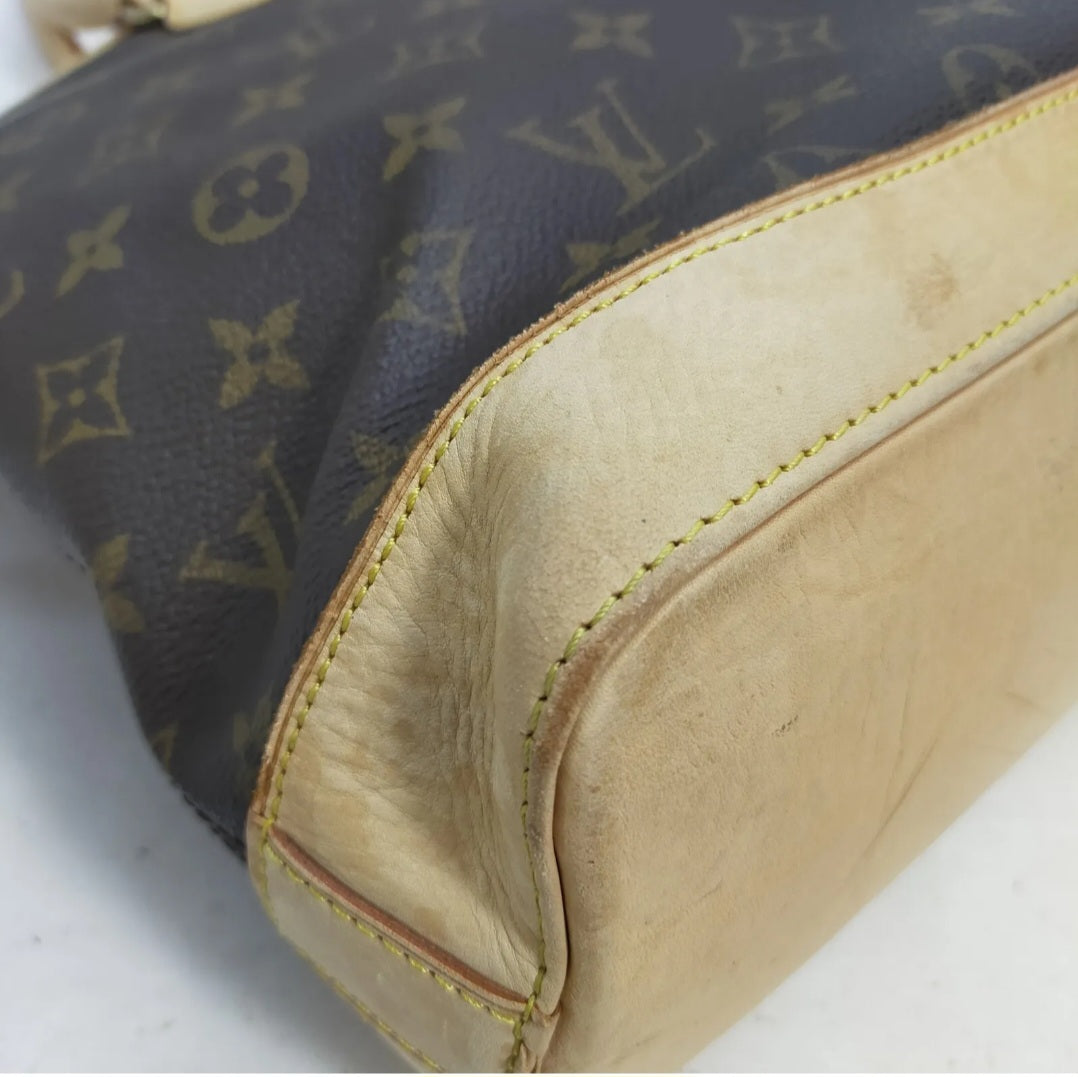 Preowned Louis Vuitton LV Tote Bag Lockit Vertical Brown Monogram Handbag