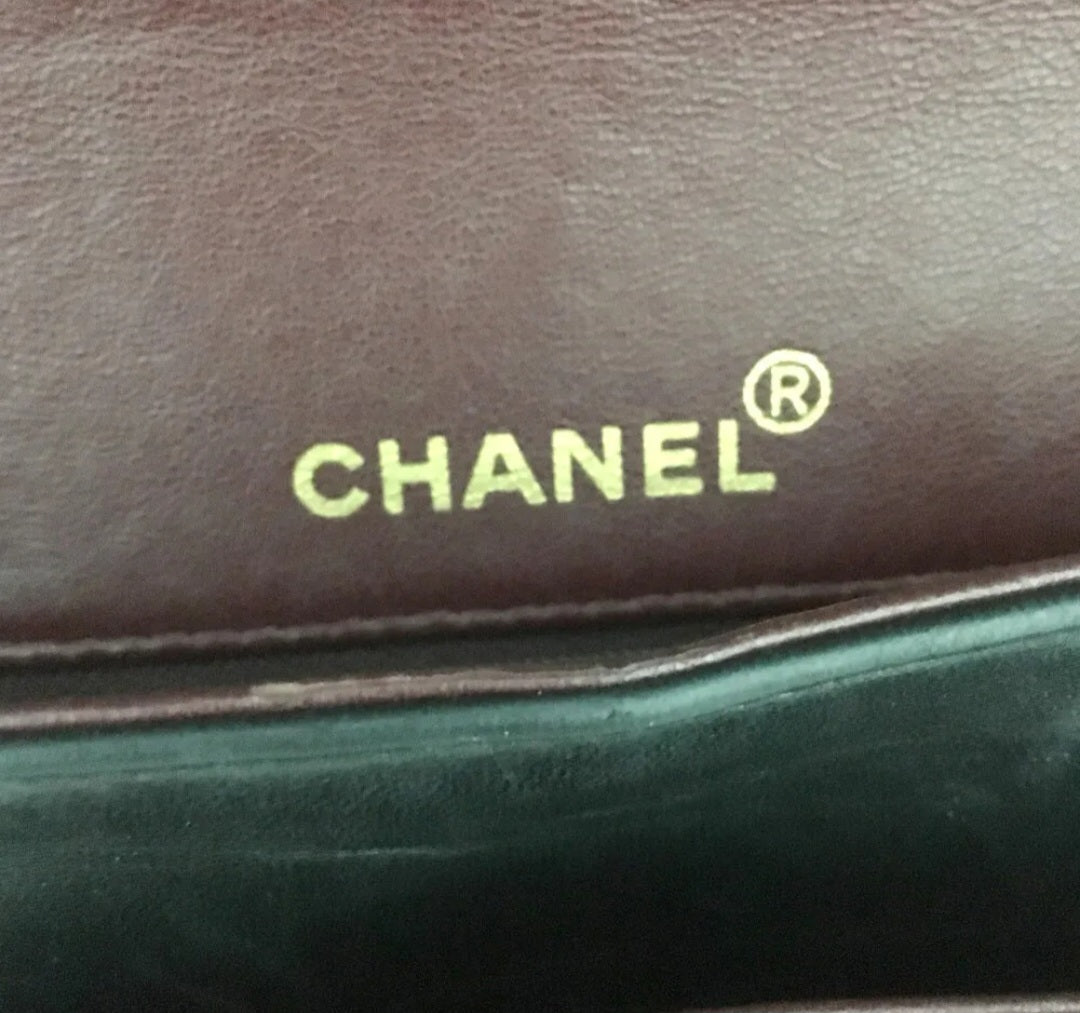 Preowned CHANEL Double Flap 25 Quilted CC Logo Lambskin w/Chain Shoulder Bag Black
