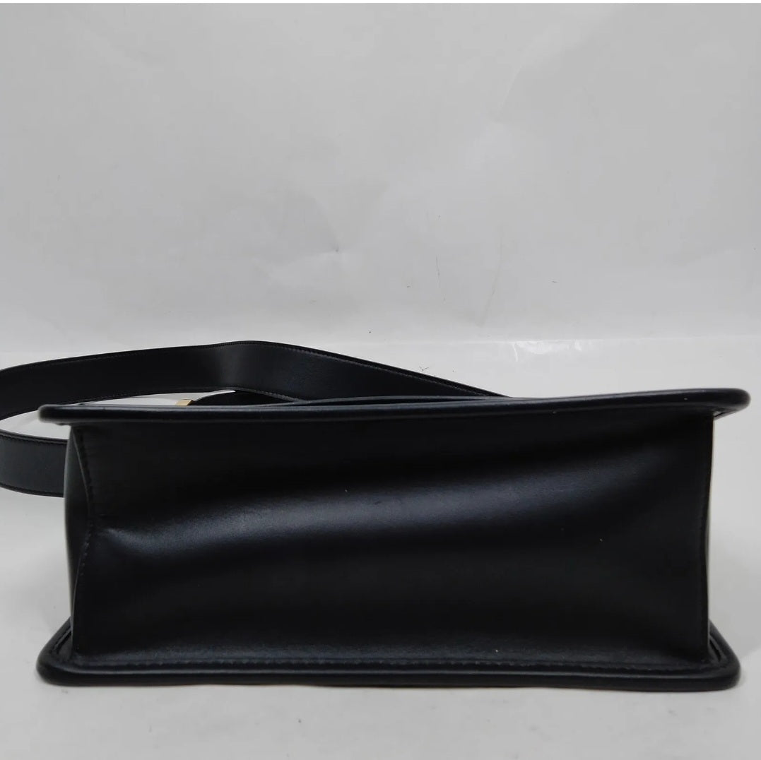 Fendi FF Hand Bag Black Leather