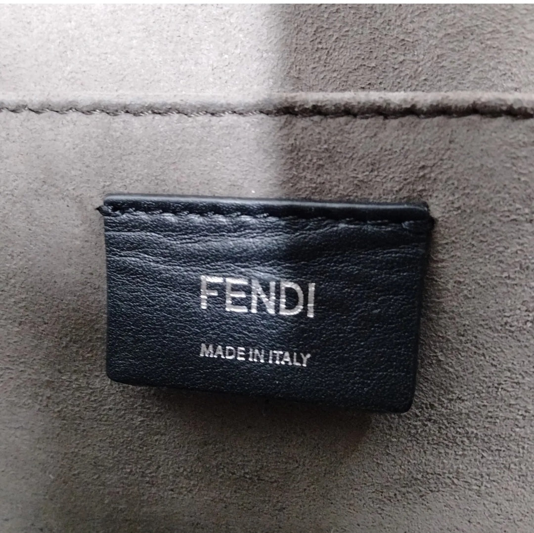 Fendi FF Hand Bag Black Leather