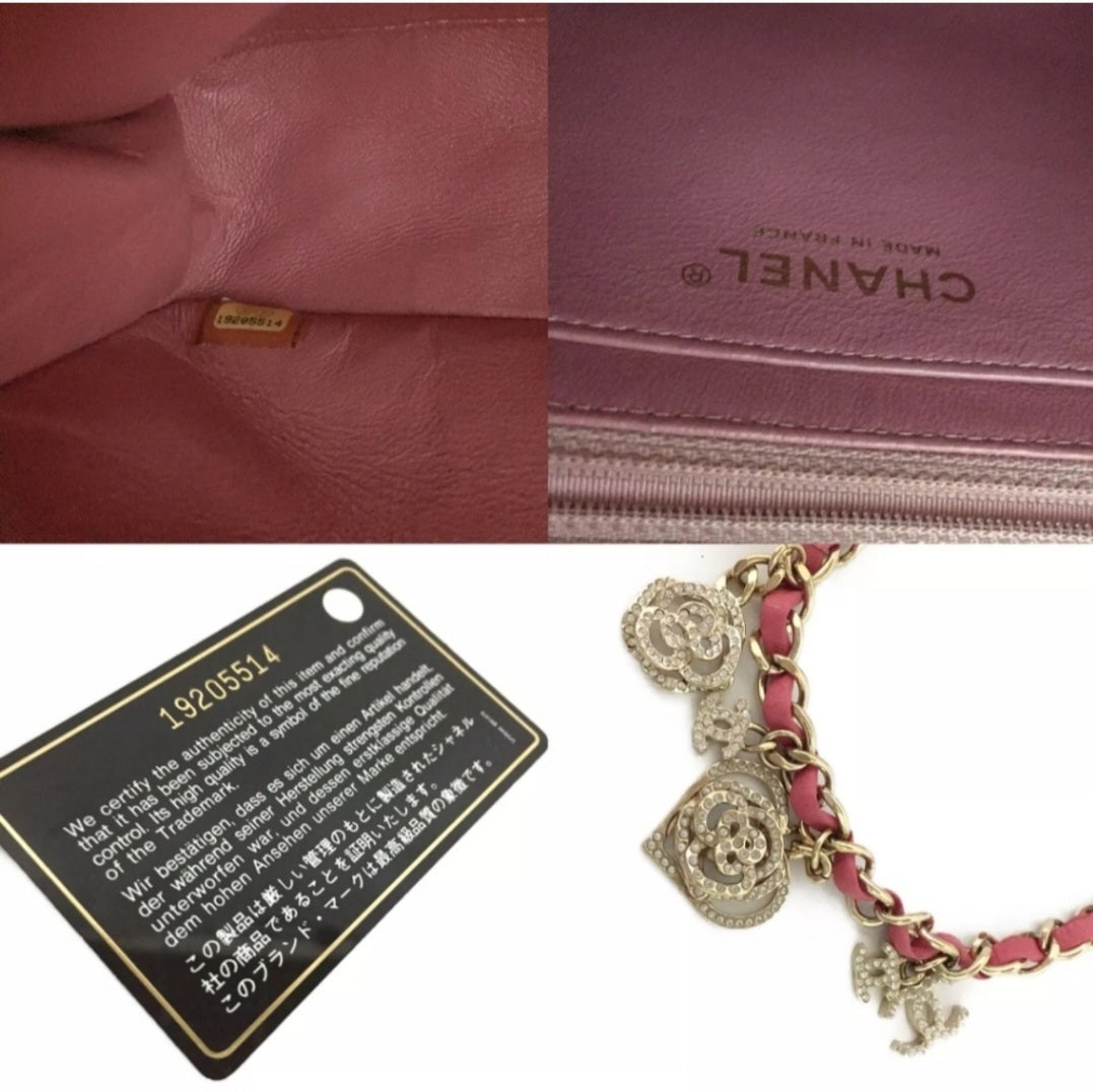 Preowned CHANEL Valentine Charms Quilted CC Lambskin Chain Shoulder Bag