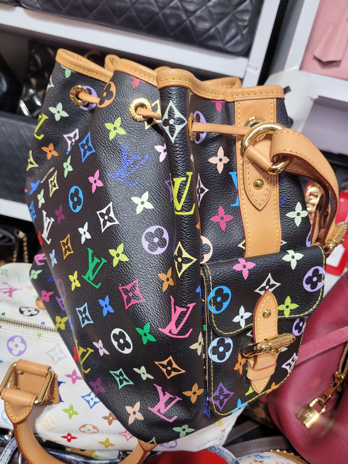 Pre-owned Louis Vuitton Murakami black Neo bucket bag