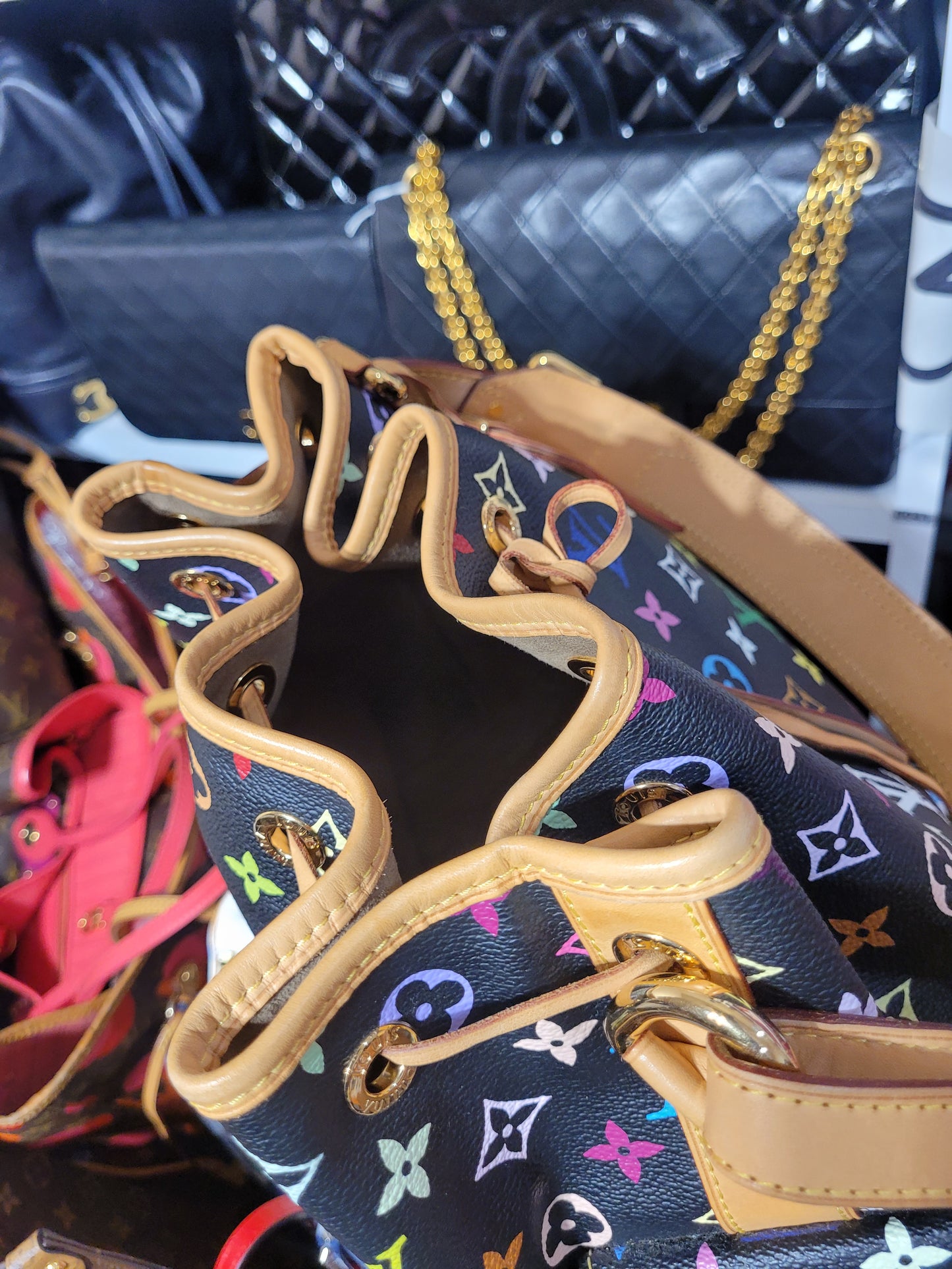 Pre-owned Louis Vuitton Murakami black Neo bucket bag