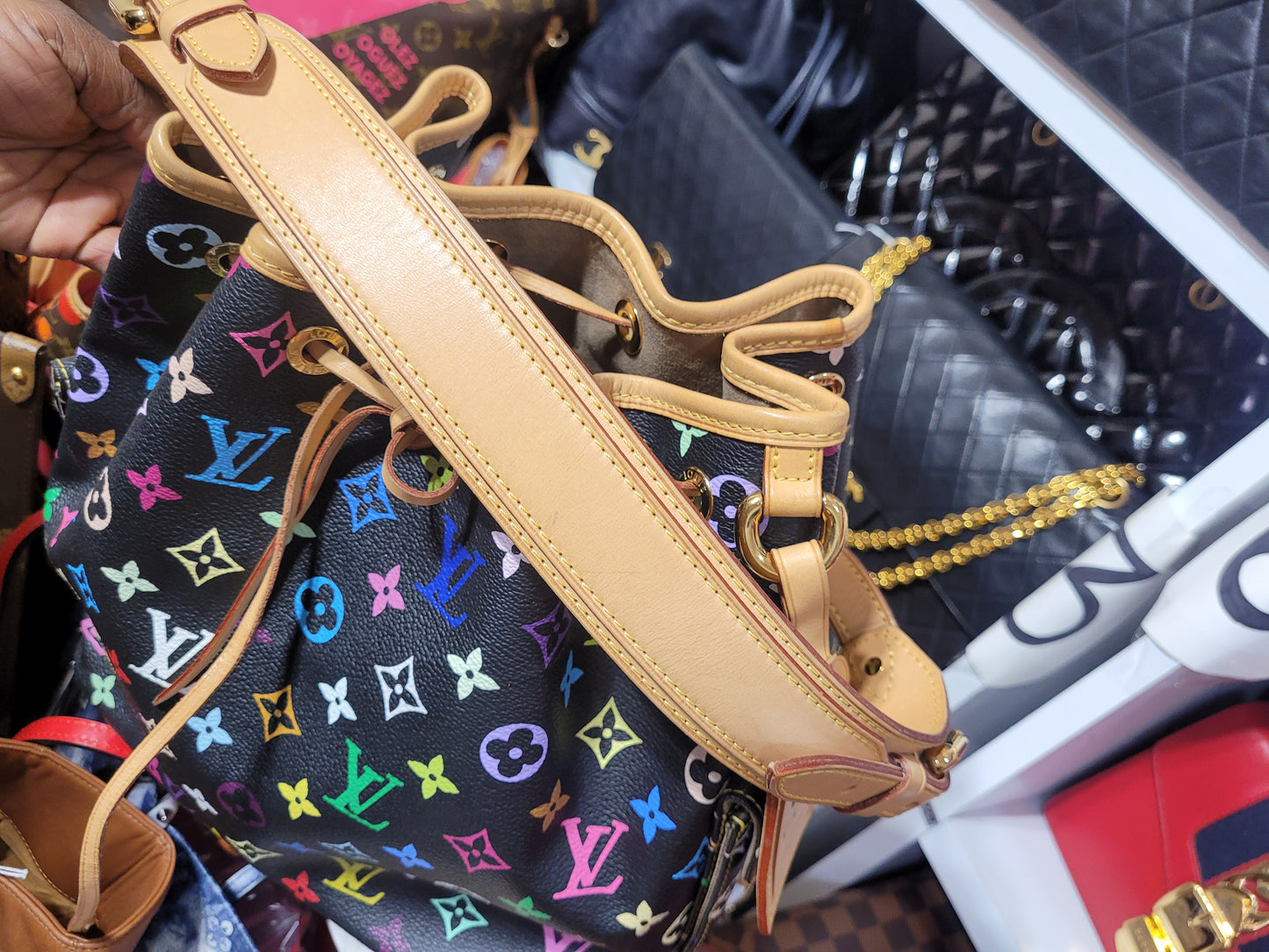 Pre-owned Louis Vuitton Murakami black Neo bucket bag