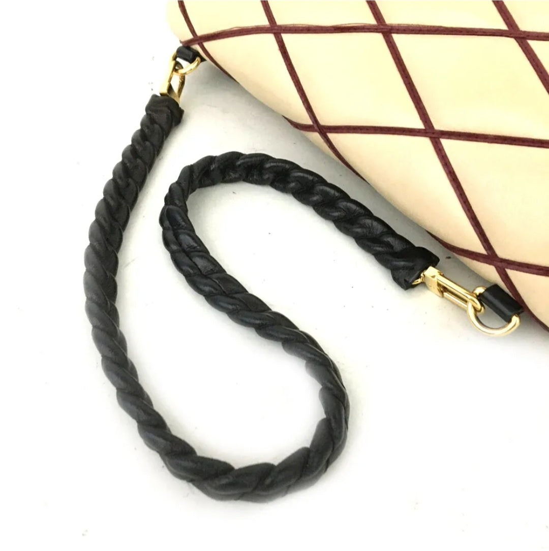 Preowned Louis Vuitton Malletage Pochette Flap Leather Shoulder Tote Bag