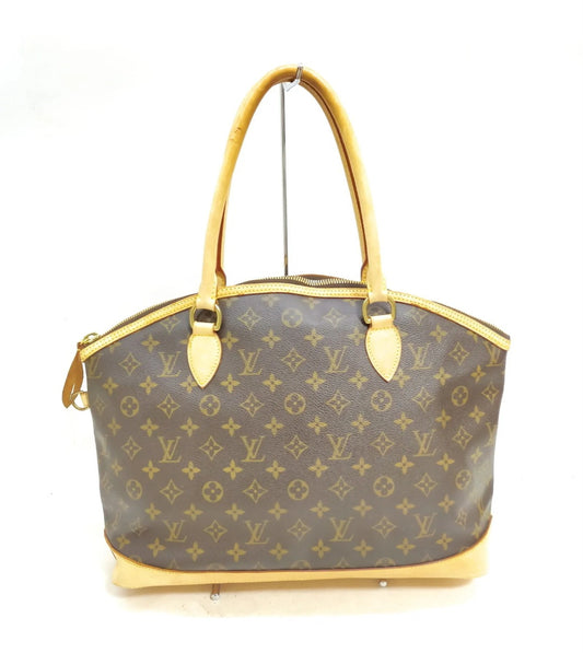Preowned Louis Vuitton LV Tote Bag Lockit Vertical Brown Monogram Handbag