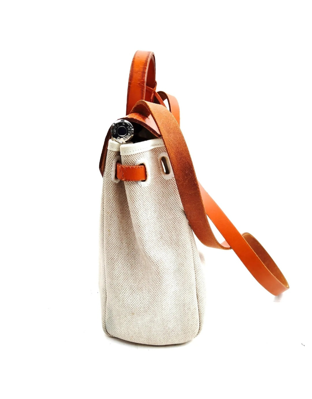 Preowned Hermes Hand Bag YellBag PM Cream canvas