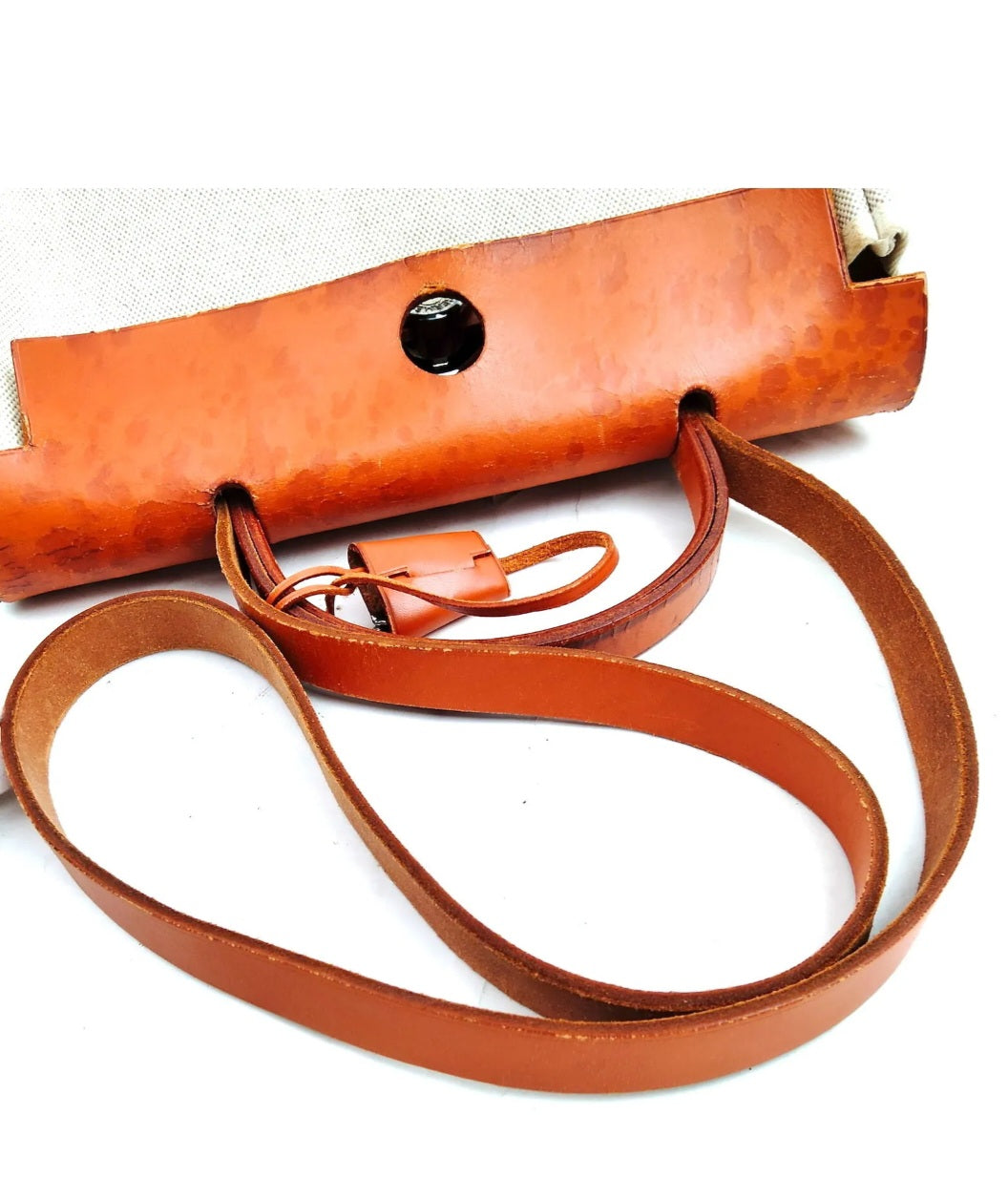 Preowned Hermes Hand Bag YellBag PM Cream canvas