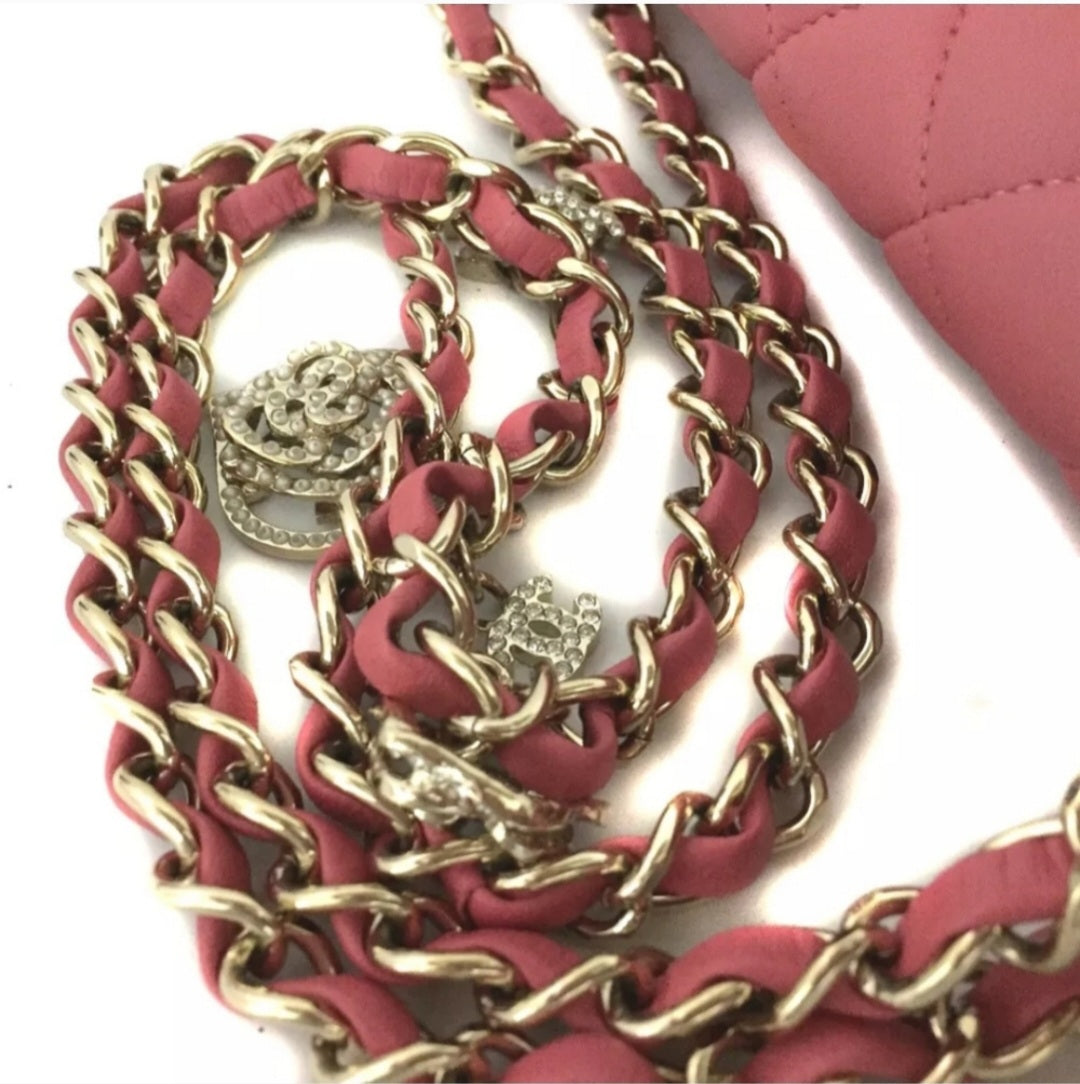 Preowned CHANEL Valentine Charms Quilted CC Lambskin Chain Shoulder Bag